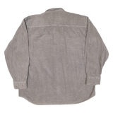PURE STUFF Mens Corduroy Shirt Grey Long Sleeve 2XL