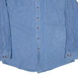 MAREH Mens Denim Shirt Blue Long Sleeve M