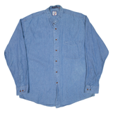 MAREH Mens Denim Shirt Blue Long Sleeve M