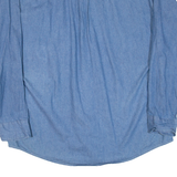 MAREH Mens Denim Shirt Blue Long Sleeve M