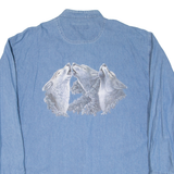 LUNA PIER Mens Denim Shirt Blue Long Sleeve XL