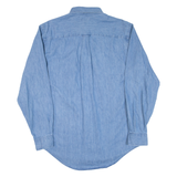 LANDS END Mens Denim Shirt Blue Long Sleeve S