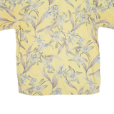 CAMPIA Mens Hawaiian Shirt Yellow Floral L