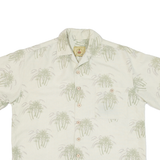 JOE MARLIN Mens Hawaiian Shirt Beige Floral M