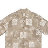 JAMAICA JAXX Mens Hawaiian Shirt Beige Floral M