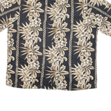 CARIBBEAN JOE Mens Hawaiian Shirt Black Floral L