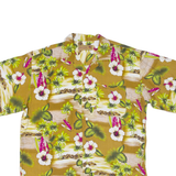 ROYALE Mens Hawaiian Shirt Brown Floral L