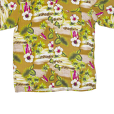 ROYALE Mens Hawaiian Shirt Brown Floral L