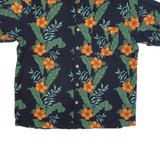 PURITAN Mens Hawaiian Shirt Black Floral M