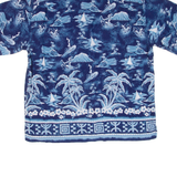 ROUTE 66 Surfing Mens Hawaiian Shirt Blue Floral M
