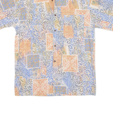TACOT BLEU Mens Hawaiian Shirt Blue Crazy Pattern S