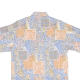 TACOT BLEU Mens Hawaiian Shirt Blue Crazy Pattern S