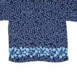BONE Mens Hawaiian Shirt Blue Floral L