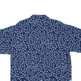 BONE Mens Hawaiian Shirt Blue Floral L