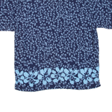 BONE Mens Hawaiian Shirt Blue Floral L