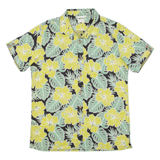 TEIAITO Mens Hawaiian Shirt Green Floral L