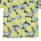 TEIAITO Mens Hawaiian Shirt Green Floral L