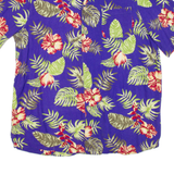 KING SIZE Tall Mens Hawaiian Shirt Purple Floral L