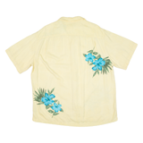 CARIBBEAN JOE Mens Hawaiian Shirt Yellow Floral XL