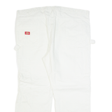DICKIES Carpenter Workwear Mens Trousers White Regular Straight W46 L30
