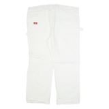 DICKIES Carpenter Workwear Mens Trousers White Regular Straight W46 L30