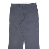 DICKIES Cargo Workwear Mens Trousers Grey Regular Straight W38 L34