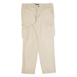 TOMMY HILFIGER Cargo Mens Trousers Cream Regular Straight W33 L30