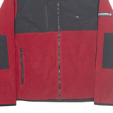 TOMMY HILFIGER Mens Fleece Jacket Red Colourblock L