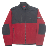 TOMMY HILFIGER Mens Fleece Jacket Red Colourblock L