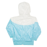 NIKE Womens Track Jacket Blue Nylon Hooded Colourblock M