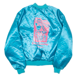 KING LOUIE Wayne Starr Womens Bomber Jacket Blue Nylon USA XL