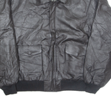 BURKS BAY Mens Workwear Coat Black Leather XL