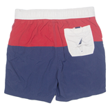 NAUTICA Mesh Lined Sailing Club Mens Swimming Shorts Blue Colourblock M W32