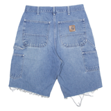 CARHARTT Cut Off Carpenter Workwear Mens Denim Shorts Blue M W31