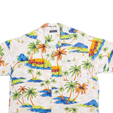 NAUTICA Mens Hawaiian Shirt White Crazy Pattern L