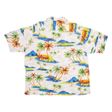 NAUTICA Mens Hawaiian Shirt White Crazy Pattern L