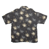 SUN CASUALS Mens Hawaiian Shirt Black Floral L