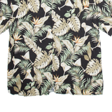 CROFT & BARROW Mens Hawaiian Shirt Black Floral XL