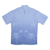 HOLLIS RIVER Mens Hawaiian Shirt Blue Floral M