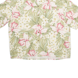 PUSSIES WEST INDIES Mens Hawaiian Shirt Beige Silk Floral XL