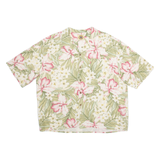 PUSSIES WEST INDIES Mens Hawaiian Shirt Beige Silk Floral XL