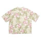 PUSSIES WEST INDIES Mens Hawaiian Shirt Beige Silk Floral XL