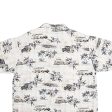 PALM ISLAND Mens Hawaiian Shirt Beige Crazy Pattern XL