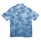 ISLAND SHORES Mens Hawaiian Shirt Blue Crazy Pattern M