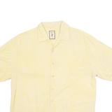 JAMAICA JAXX Mens Hawaiian Shirt Yellow Crazy Pattern M