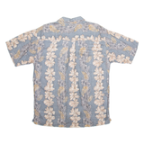 M.E SPORT Mens Hawaiian Shirt Grey Floral L