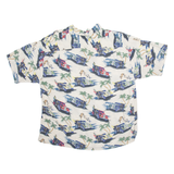 PACIFIC BLUE Mens Hawaiian Shirt Cream Crazy Pattern XL