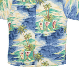 CAMPIA MODA Mens Hawaiian Shirt Blue Crazy Pattern L