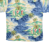 CAMPIA MODA Mens Hawaiian Shirt Blue Crazy Pattern L