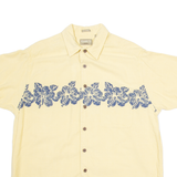 KHAKIS Mens Hawaiian Shirt Yellow Floral M